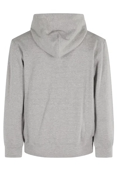 Comme Des Garçons Play Sweatshirt Double Black Emblem In Gray