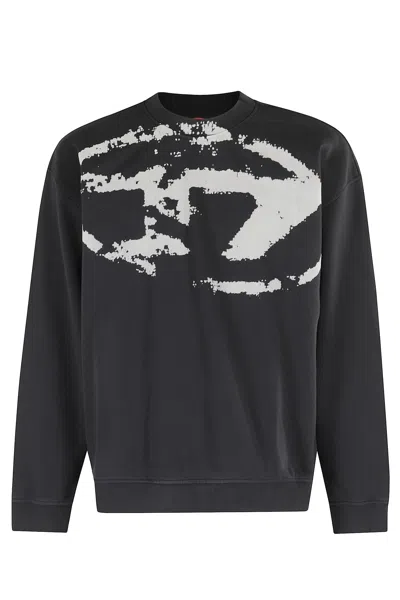 Diesel Relaxed-fit Black Sweatshirt With Graphic Design In Black