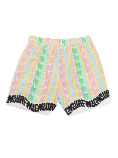 Msgm Poplin Shorts Girl In Multi