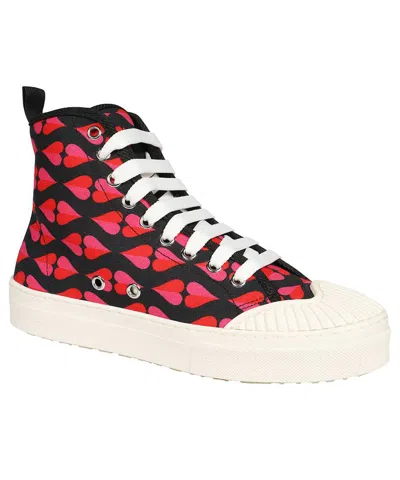Weekend Max Mara Heart-print High-top Sneakers In Black