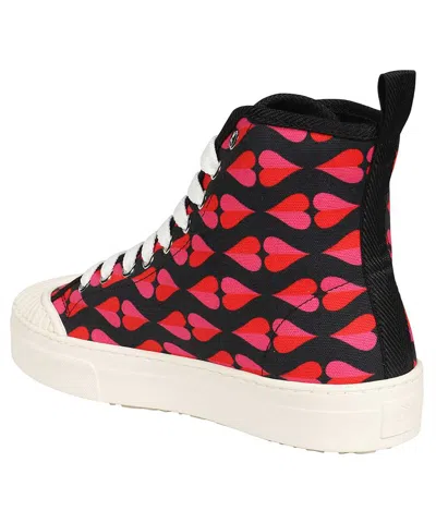 Weekend Max Mara Heart-print High-top Sneakers In Black
