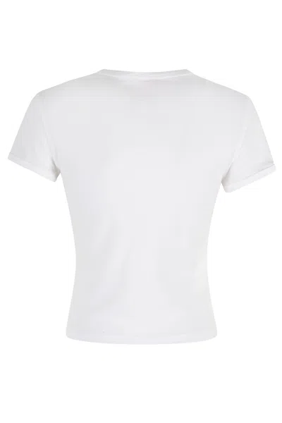 Diesel T-shirt With Logo Plate In White