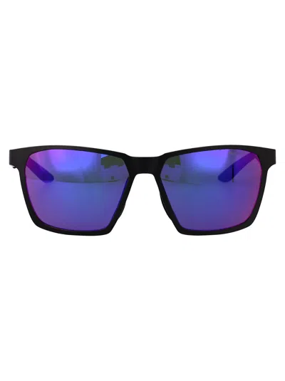 Nike Matte Black / Infrared Mirror Metal Sunglasses In Black