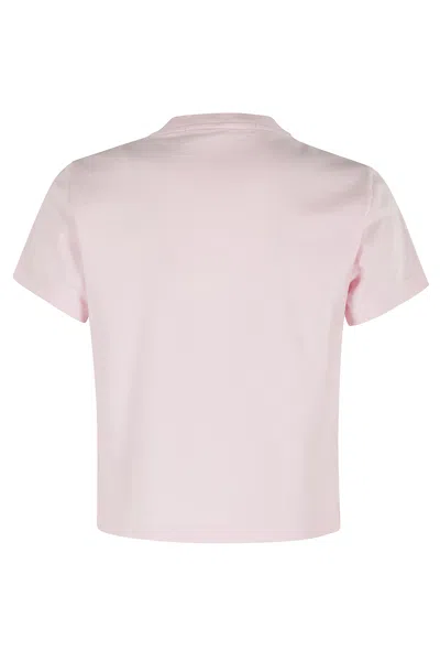 Alexander Wang Cotton Shrunken Logo T-shirt In Pink