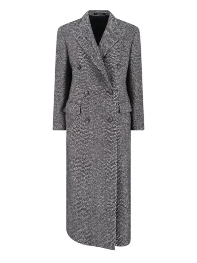 Tagliatore Caitlyn Virgin Wool Blend Maxi Coat In Gray