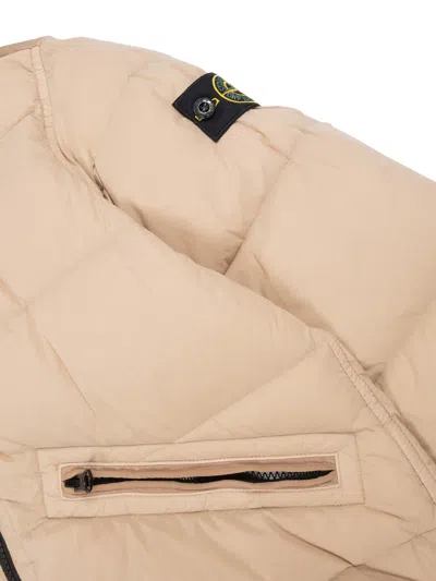 Stone Island Down Jacket In Neutral
