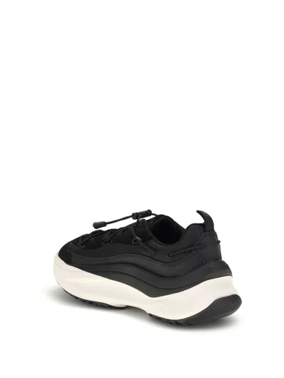 Moon Boot Fabric Sneakers With Chunky Sole And Pull Tab In Black