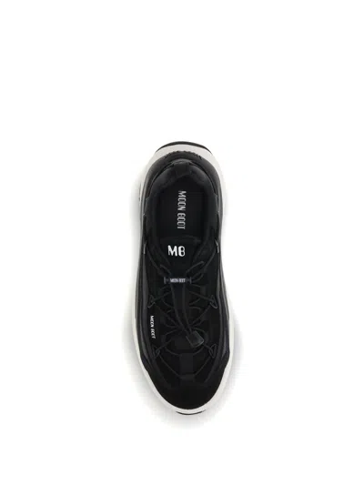 Moon Boot Fabric Sneakers With Chunky Sole And Pull Tab In Black