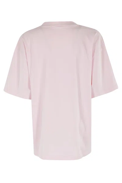 Alexander Wang Oversized Light Pink T-shirt With Front Logo In Pink