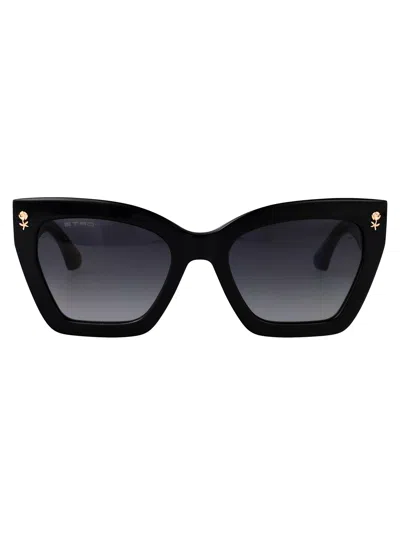 Etro Black Acetate Sunglasses In Brown