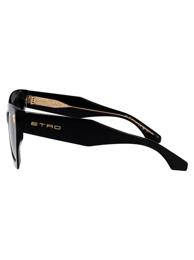 Etro Black Acetate Sunglasses In Brown