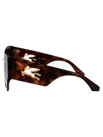 Etro Pattern Havana Acetate Sunglasses In Brown