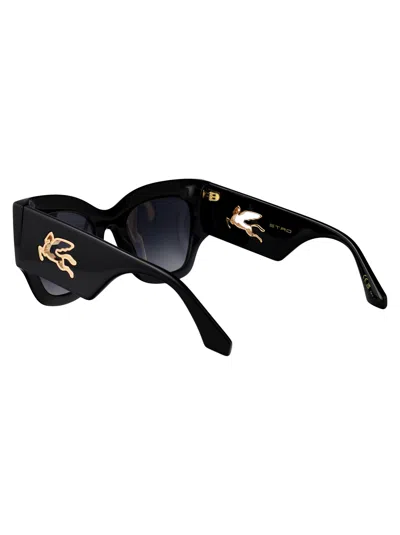 Etro Black Acetate Sunglasses In Brown