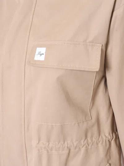 Msgm Panelled Parka Coat In Pink