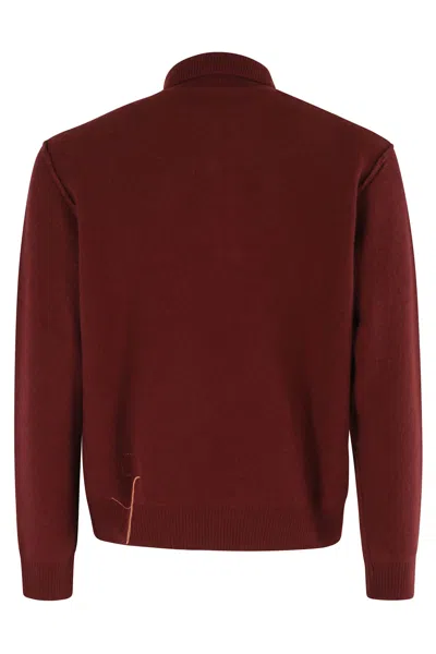 Fortela Woven Wool Zippered Sweatshirt In Brown