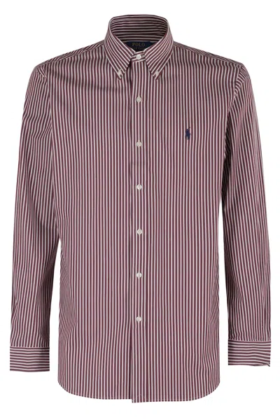 Polo Ralph Lauren Cotton Poplin Custom Fit Shirt In Neutral