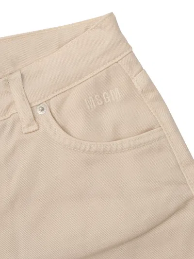 Msgm Denim Pants Boy In Neutral