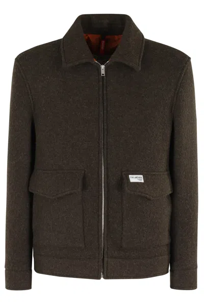 Fay Archive Plush Trucker Jacket In Brown