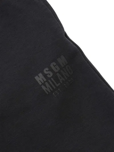 Msgm Interlock Bermuda Unisex In Black