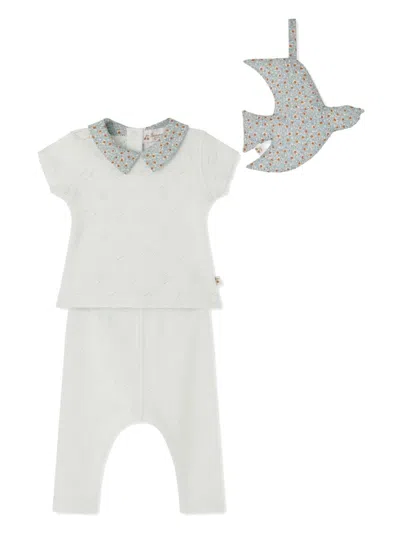 Bonpoint T-shirt With Pants Set In White