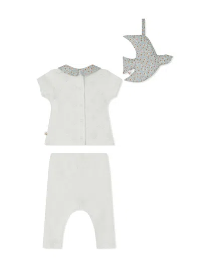 Bonpoint T-shirt With Pants Set In White