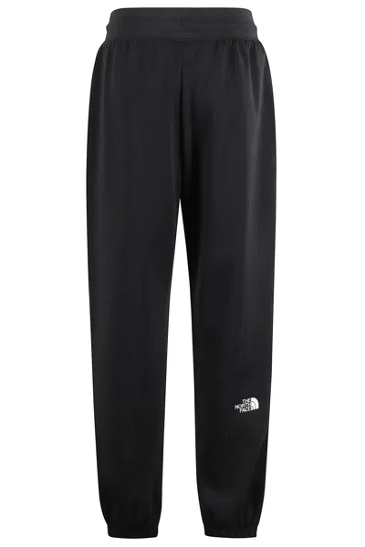 The North Face Womens Essential Relaxed Brand-embroidery Cotton-blend Jogging Bottoms Black In Black