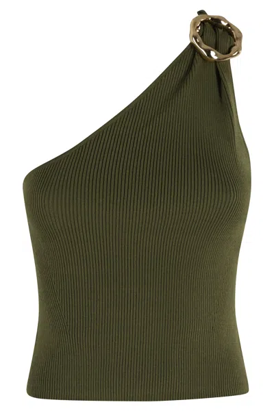 Simkhai Fenix One-shoulder Top In Green