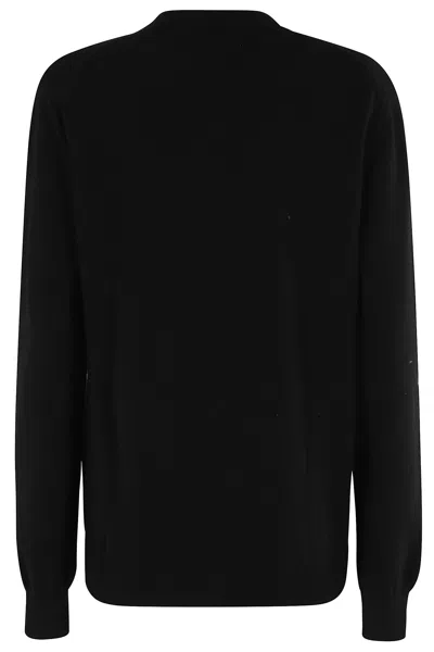 Comme Des Garçons Play Patch Logo Crew Neck Cardigan In Black