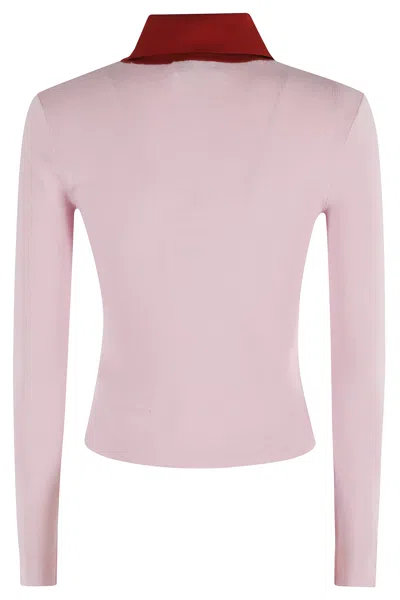 Self-portrait Merino Wool Cardigan In Pink