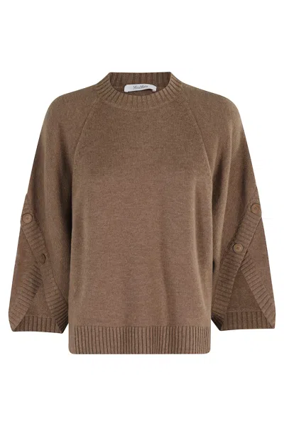 Max Mara Ampex Wool And Cashmere Over Sweater In Green