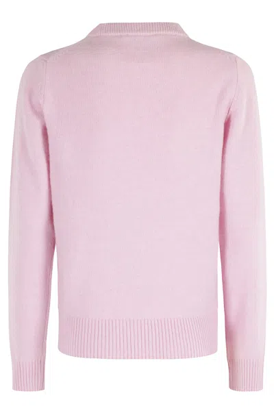 Ganni Poodle Pink Crewneck Jumper In Pink