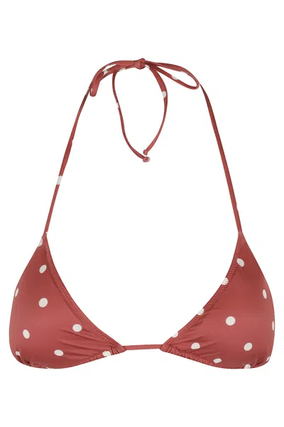 Mc2 Saint Barth Full Adjustable Triangle Bikini Top In Brown