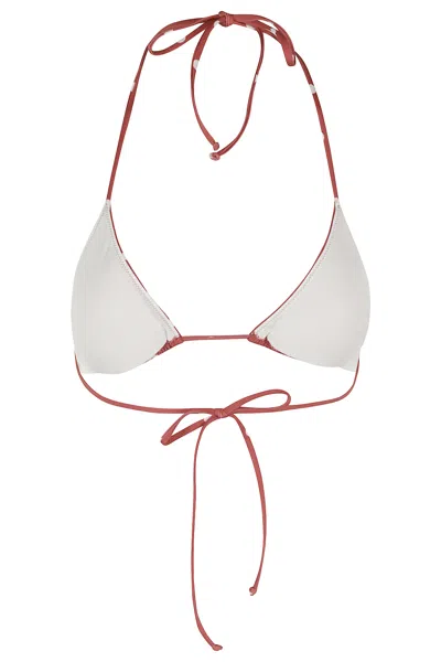 Mc2 Saint Barth Full Adjustable Triangle Bikini Top In Brown