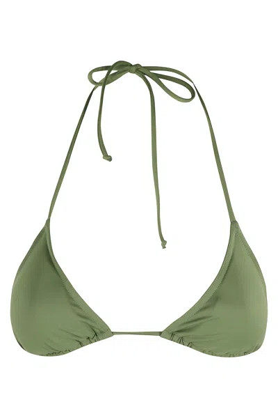 Mc2 Saint Barth Full Adjustable Triangle Bikini Top In Green