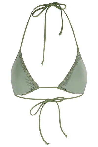 Mc2 Saint Barth Full Adjustable Triangle Bikini Top In Green
