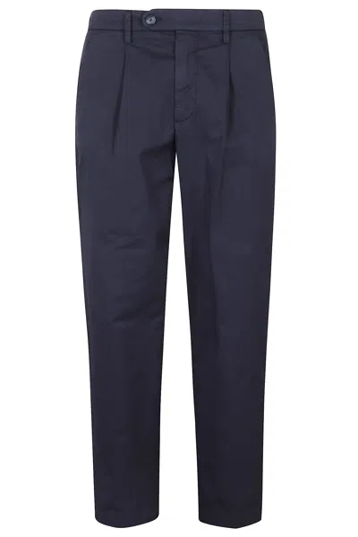 Re-hash Belt-loops Turn-up Tapered Trousers In Blue