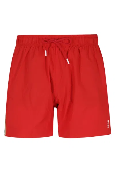 Hugo Boss Boss Nylon Swim Shorts In Red