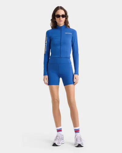 Sporty &amp; Rich Bold Health Biker Short In Blue