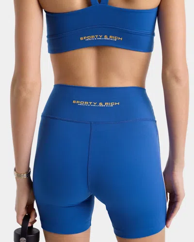 Sporty &amp; Rich Bold Health Biker Short In Blue