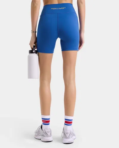 Sporty &amp; Rich Bold Health Biker Short In Blue