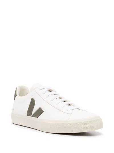Veja White And Khaki Campo Sneakers