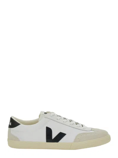 Veja V-10 White Sneakers With Side Logo Application In Leather Unisex In White