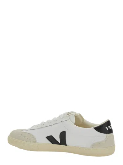 Veja V-10 White Sneakers With Side Logo Application In Leather Unisex In White