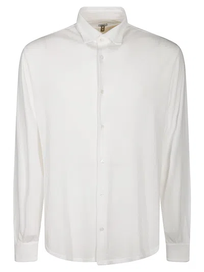 Fedeli Long-sleeved Cotton Shirt With Classic Collar In White