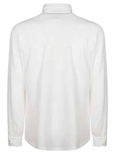 Fedeli Long-sleeved Cotton Shirt With Classic Collar In White