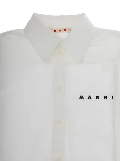 Marni White Shirt For Kids With Logo In White
