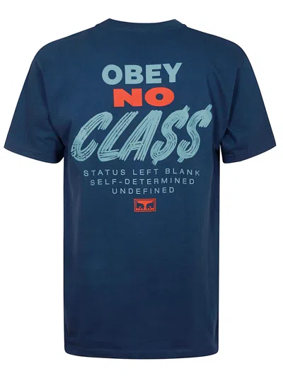 Obey Peace Target Graphic T-shirt In Blue