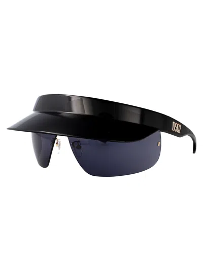 Dsquared2 Black Injectate Sunglasses In Blue