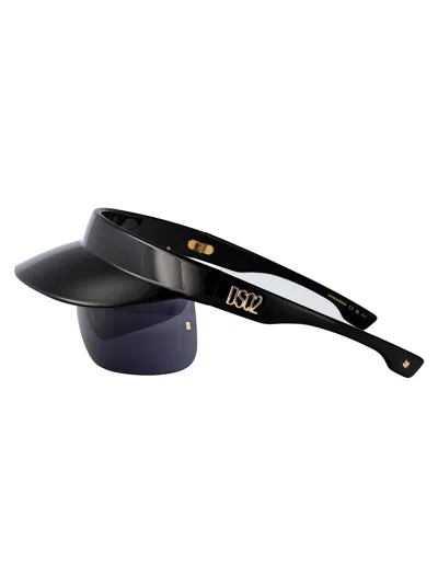 Dsquared2 Black Injectate Sunglasses In Blue