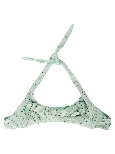 Mc2 Saint Barth Leda Eyelet-detail Triangle Bikini Top In Green
